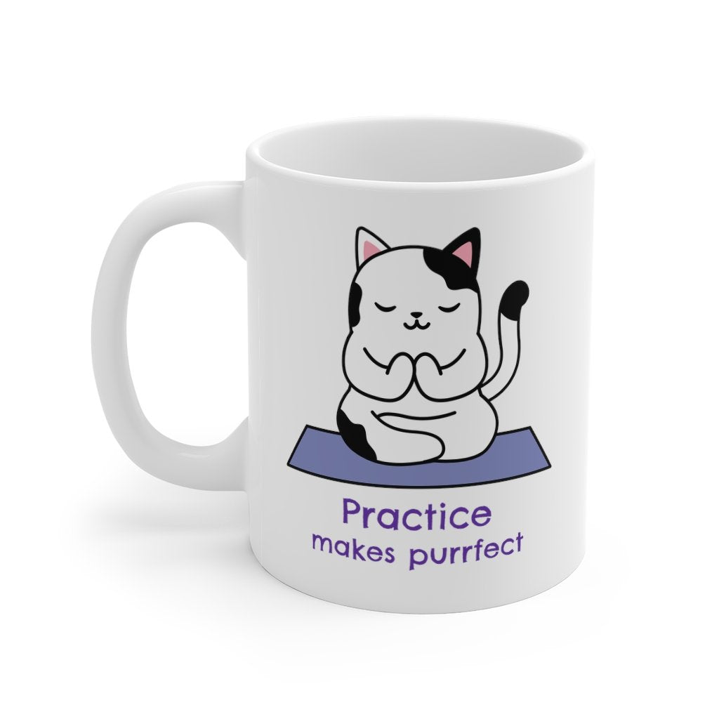 Yoga Theme - Practice Makes Purrfect Mug