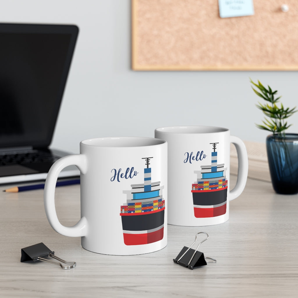 Container Cargo Ship Ceramic Mug 11oz