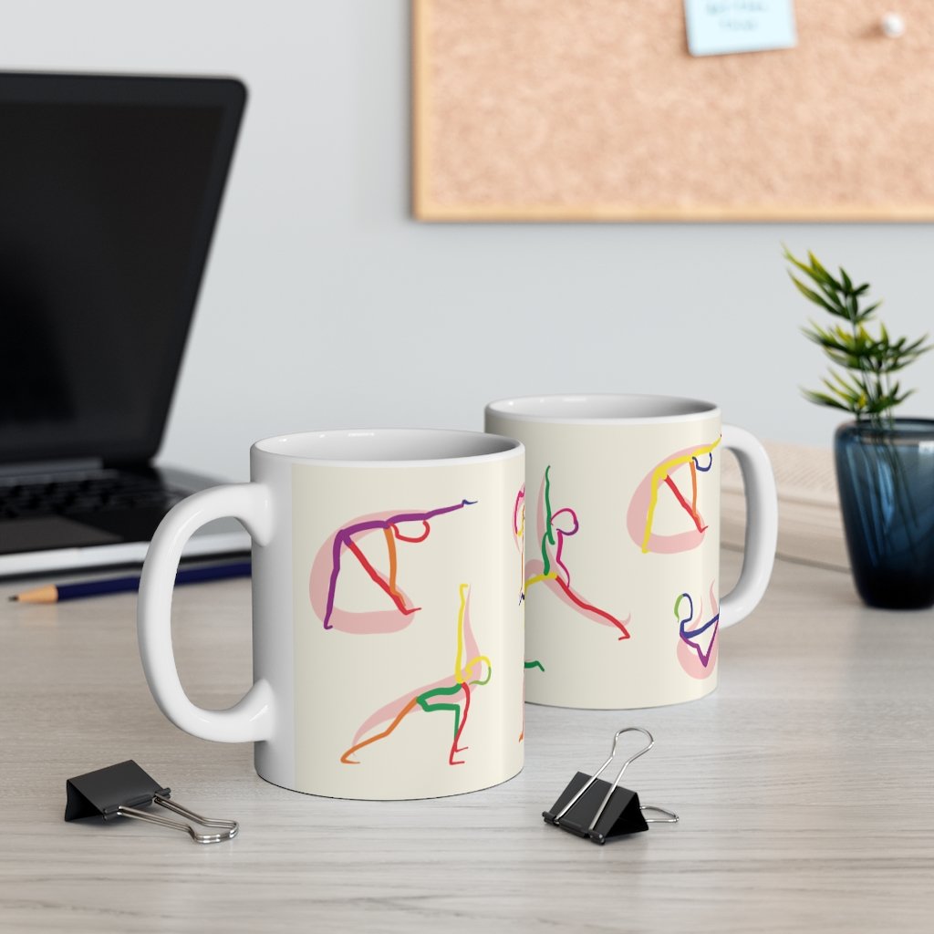 Stick Figure Yoga Poses Coffee Tea Mug