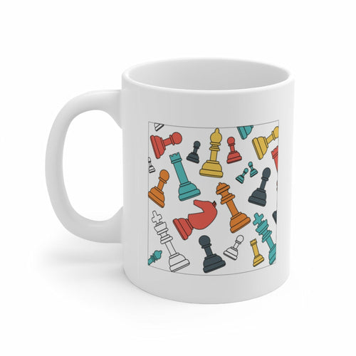 Floating Chess Pieces Ceramic Mug 11oz